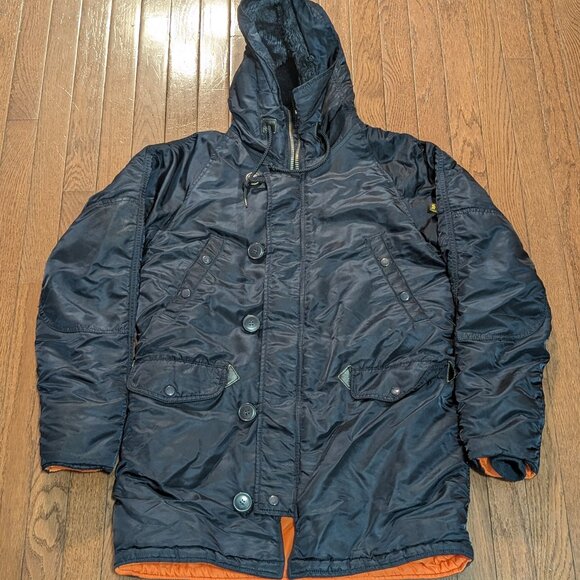 Alpha Industries N3B Winter Navy Parka - Size S - Picture 1 of 7